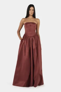 Hansen And Gretel Audrey Gown Pinot Burgundy Size 12 for rent on The Volte - image 5