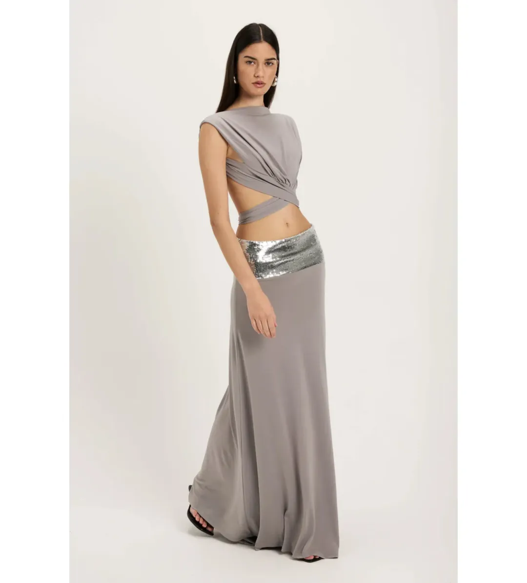 Ance Gria Lune Top and Skirt Set in Grey Size AU6 for rent on The Volte - main image