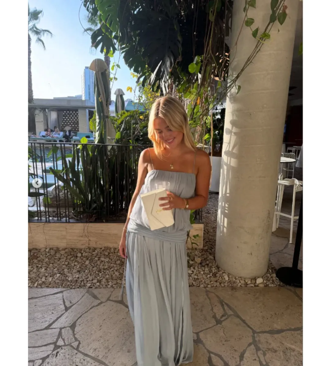 Bec & Bridge Camile Blouson Maxi Dress Cloud Blue Size 8 for rent on The Volte - main image