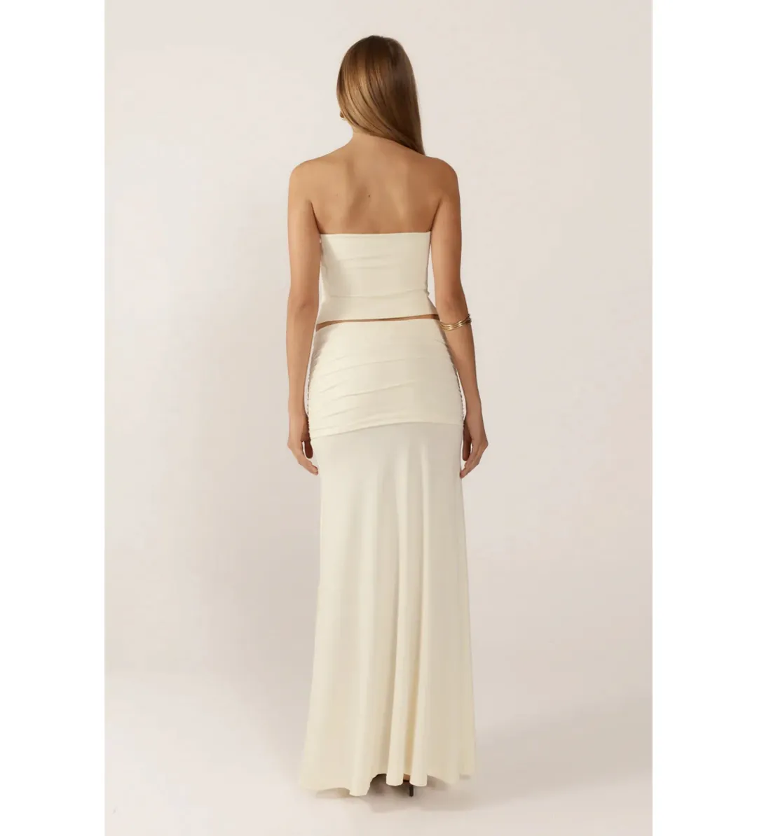 Ance Gria Jude Top and Skirt Set in Cream Size AU6 for rent on The Volte - main image