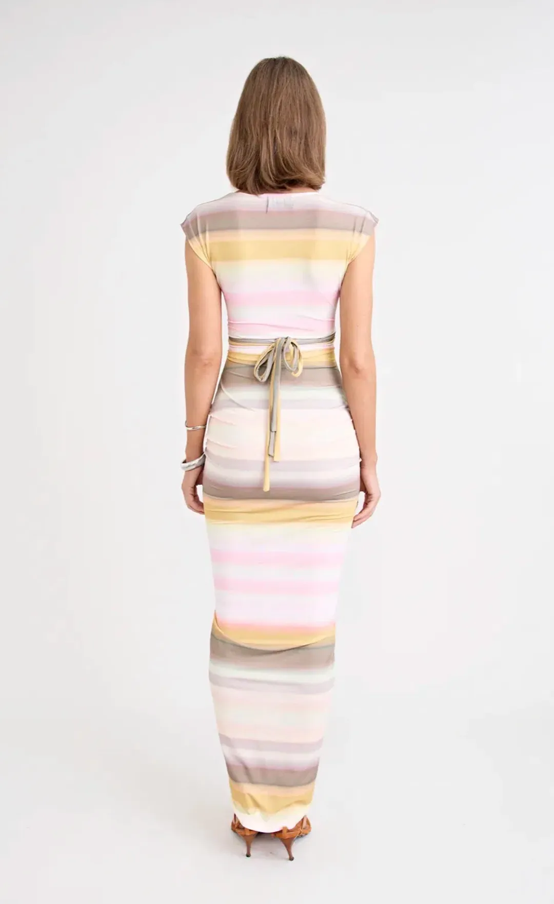 Elara Dress Peach - Pfeiffer - XS for rent on The Volte - main image
