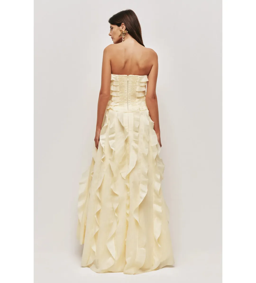 Aje Allairie Gown in Butter Yellow Size AU12 for rent on The Volte - main image