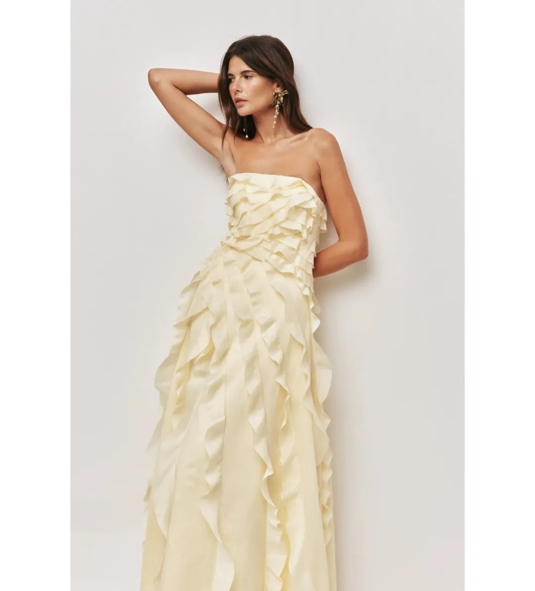 Aje Allairie Gown in Butter Yellow Size AU12 for rent on The Volte - main image