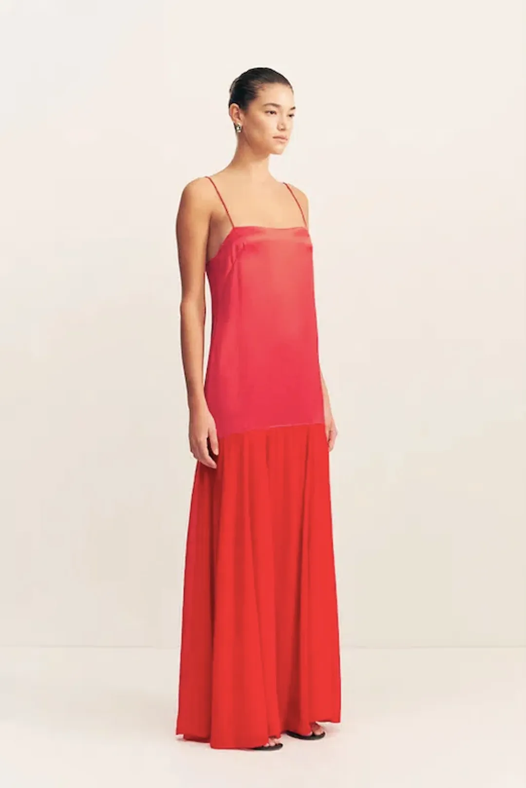Moraya Dropped Waist Maxi Dress in Chilli for rent on The Volte - main image