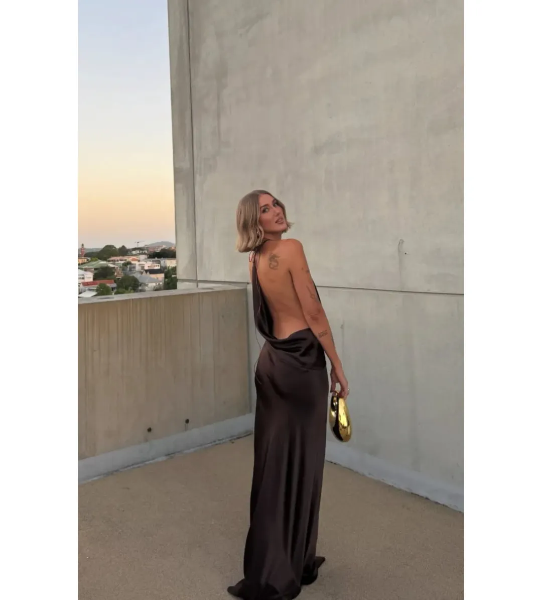 Natalie Rolt Gabi Gown Espresso Size 2 AU 10 for rent on The Volte - main image