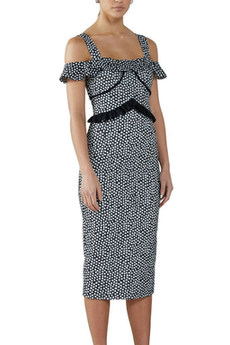 By Johnny Amaya Tiered Midi Dress Print Size 8 for rent on The Volte - image 1