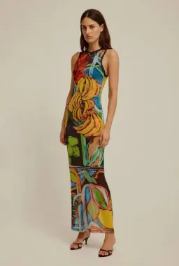 Venroy Mesh Tank Dress Jamaica Print Size 8 S Small for rent on The Volte - image 2