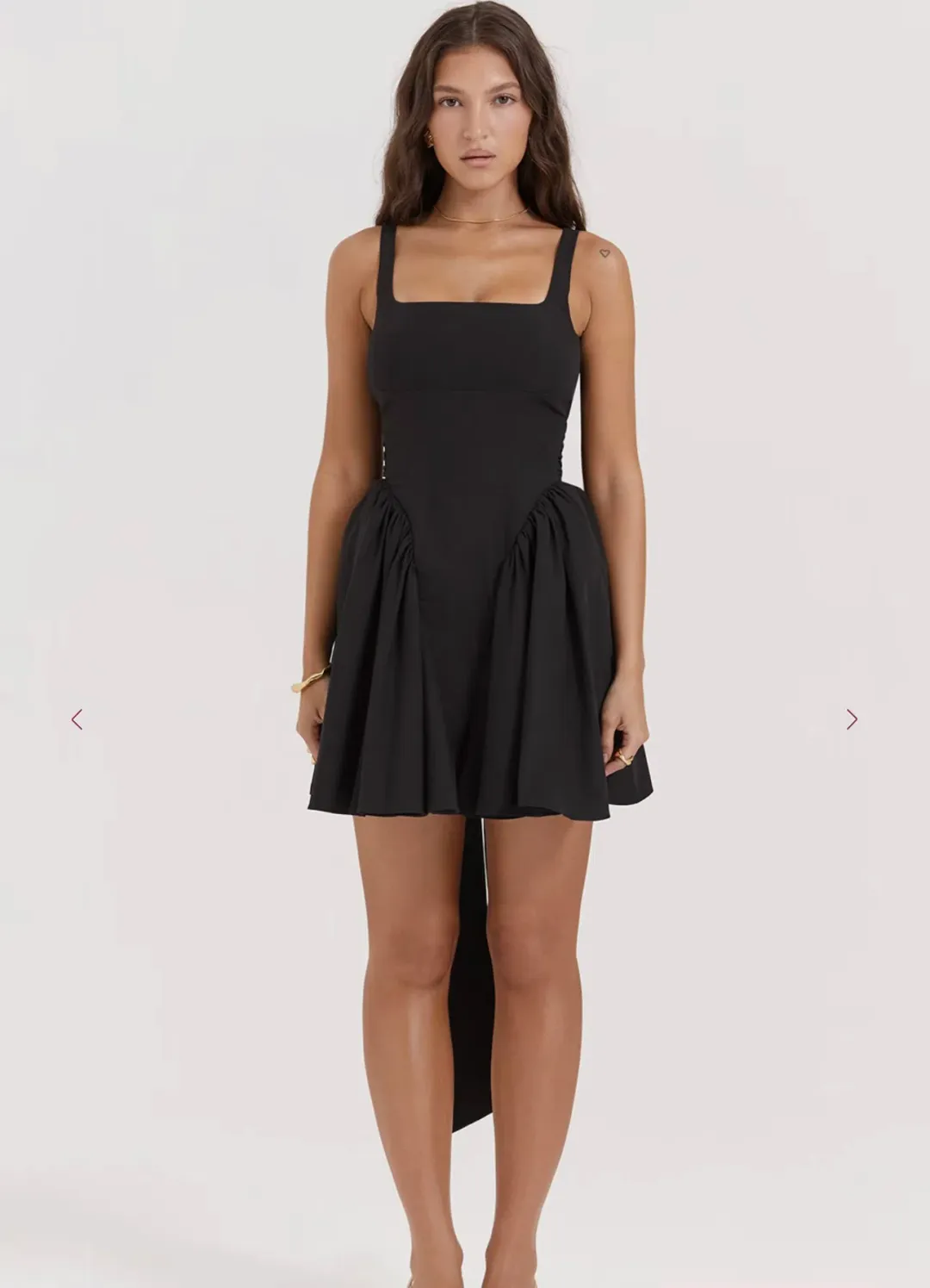 House of CB Black Bow Mini Dress size 8 for rent on The Volte - main image