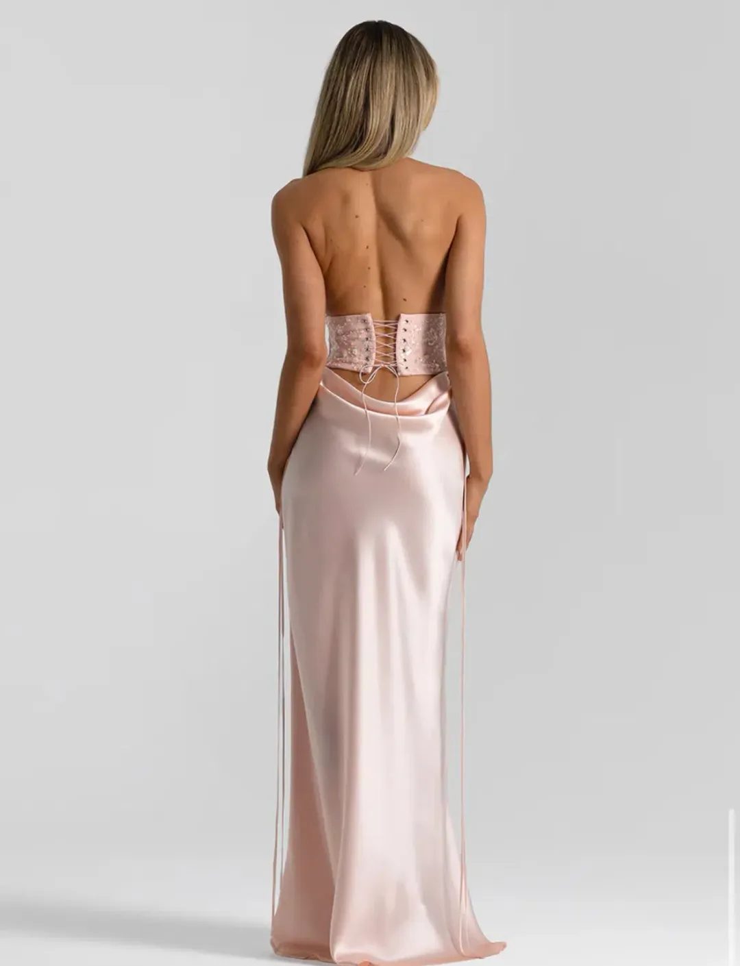 Natalie Rolt Evelyn maxi paired with Bronte Top pink 8 for rent on The Volte - main image