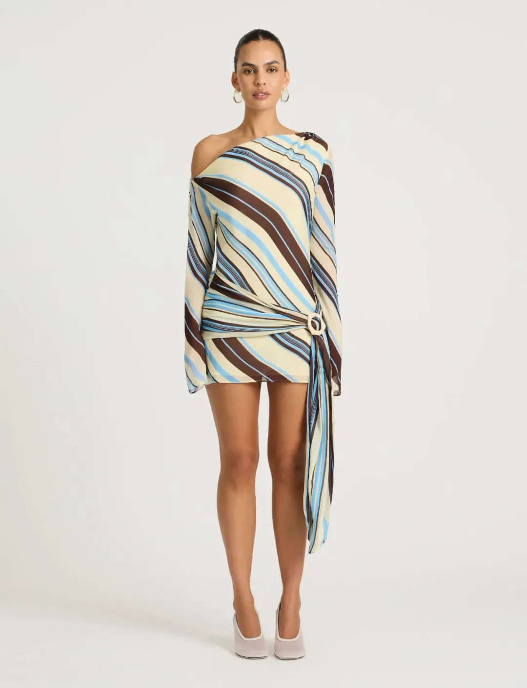 Benni Elise Mini Dress in Ocean Stripe Size 10 for rent on The Volte - main image