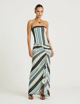Benni Rumi Strapless Maxi in Ocean Stripe Size 6 for rent on The Volte - image 1