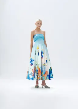 Justin Tong Aquarelle Midi Dress Multi Size 16 for rent on The Volte - image 5