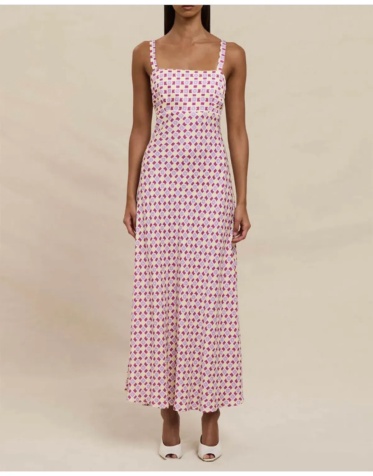 BY JOHNNY. Zinnia Geo Bias Midi Dress for rent on The Volte - main image