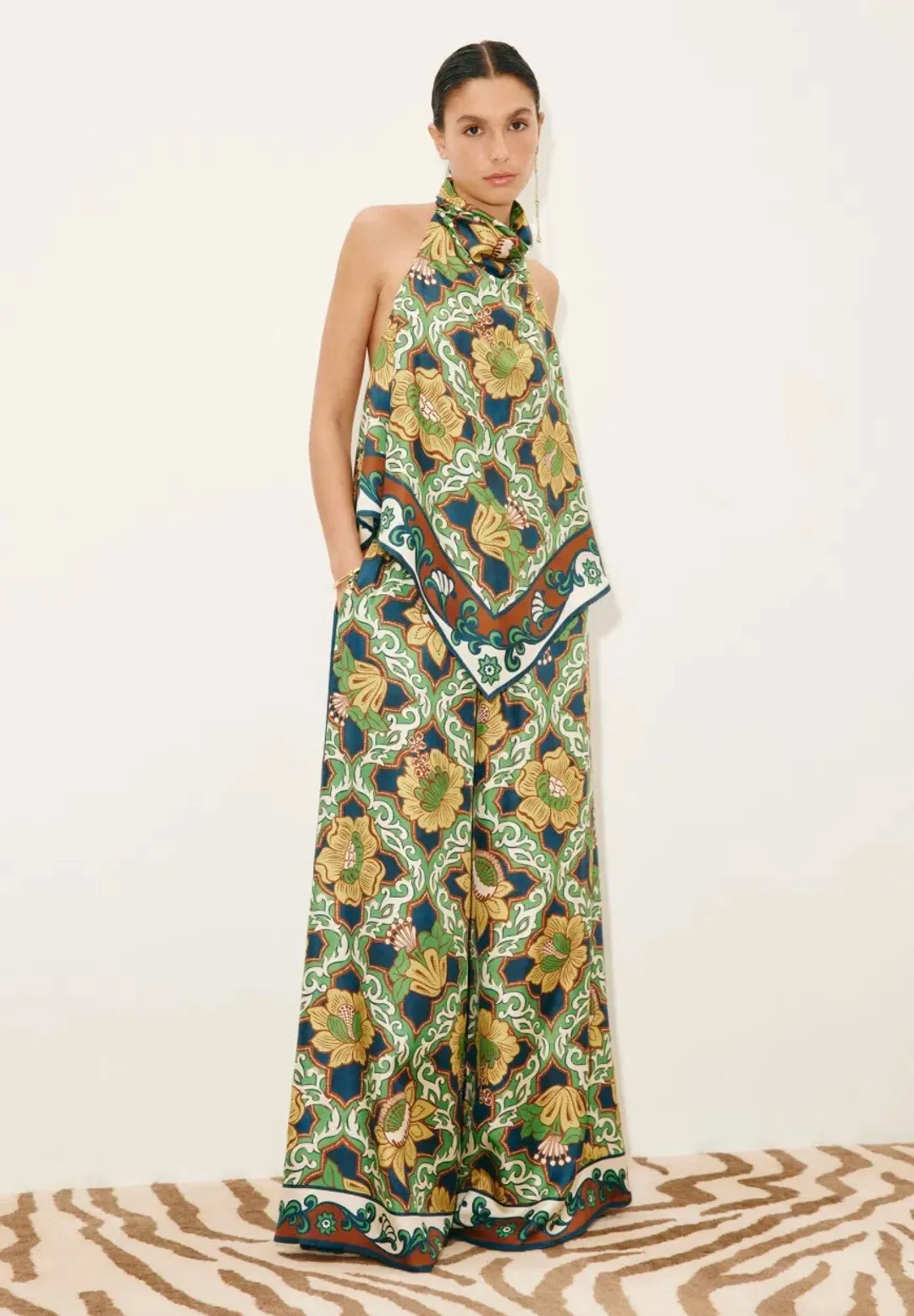 Alémais Liana Silk Top and Palazzo Pant Set Size 16AU for rent on The Volte - main image