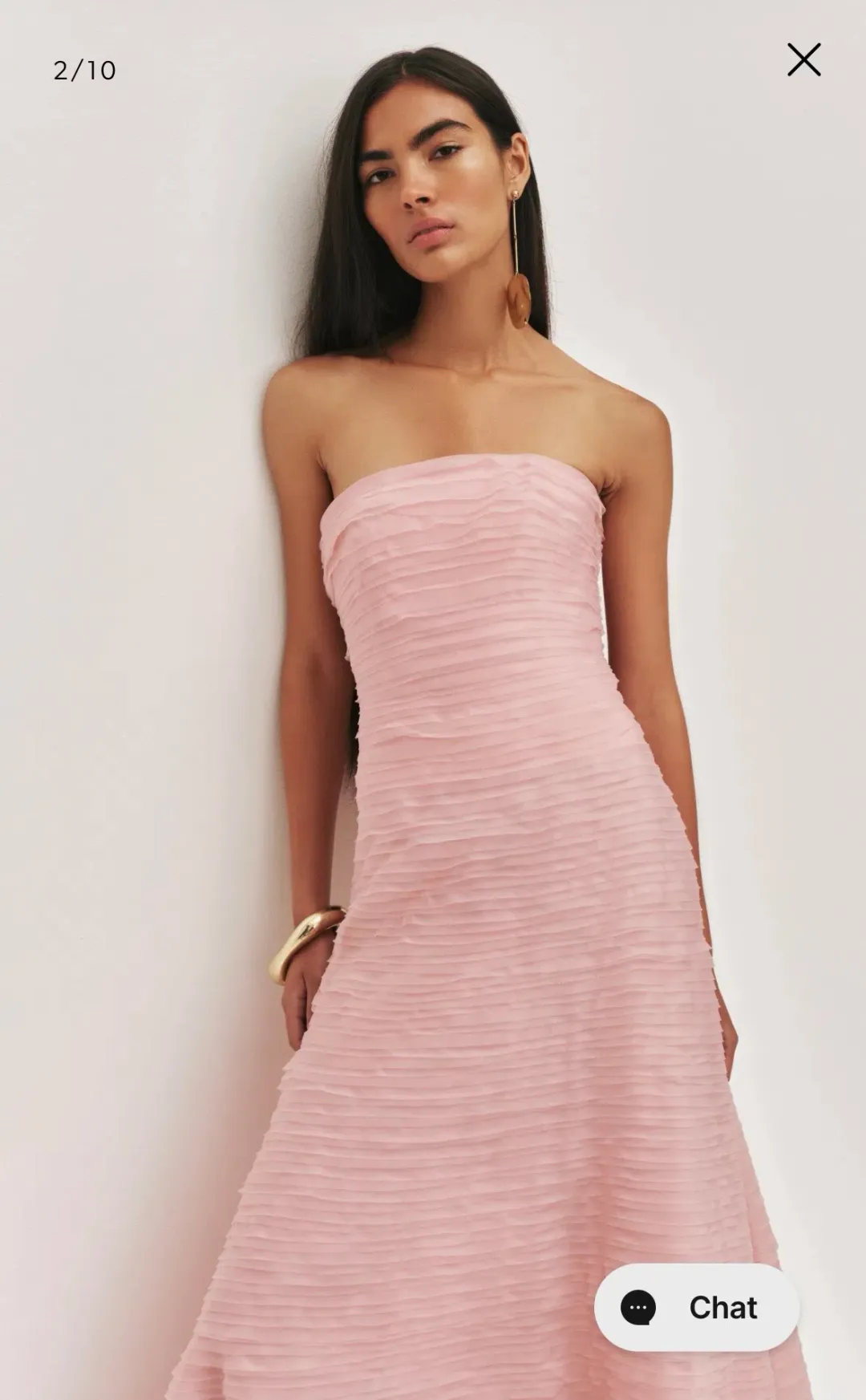Aje Soundscape Maxi Dress in Chalk Pink, size 12 for rent on The Volte - main image