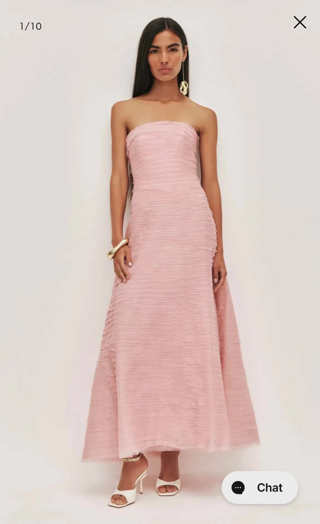 Aje Soundscape Maxi Dress in Chalk Pink, size 12 for rent on The Volte - main image