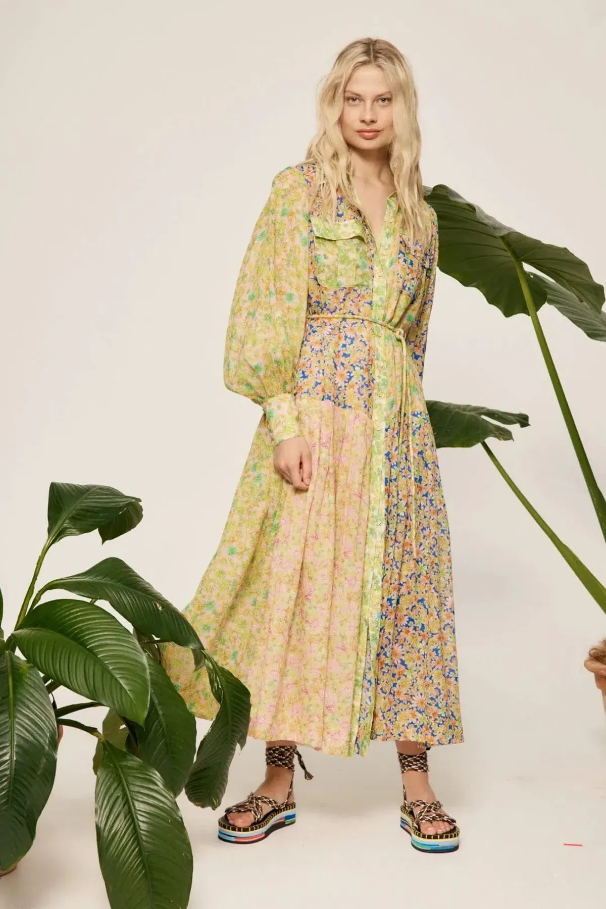 Alemais Daisy Patchwork Midi - Size 6 for rent on The Volte - main image