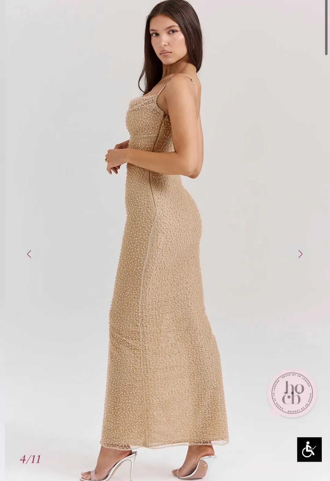 House of CB Seapearl Embellished Maxi Dress SIZE M for rent on The Volte - main image