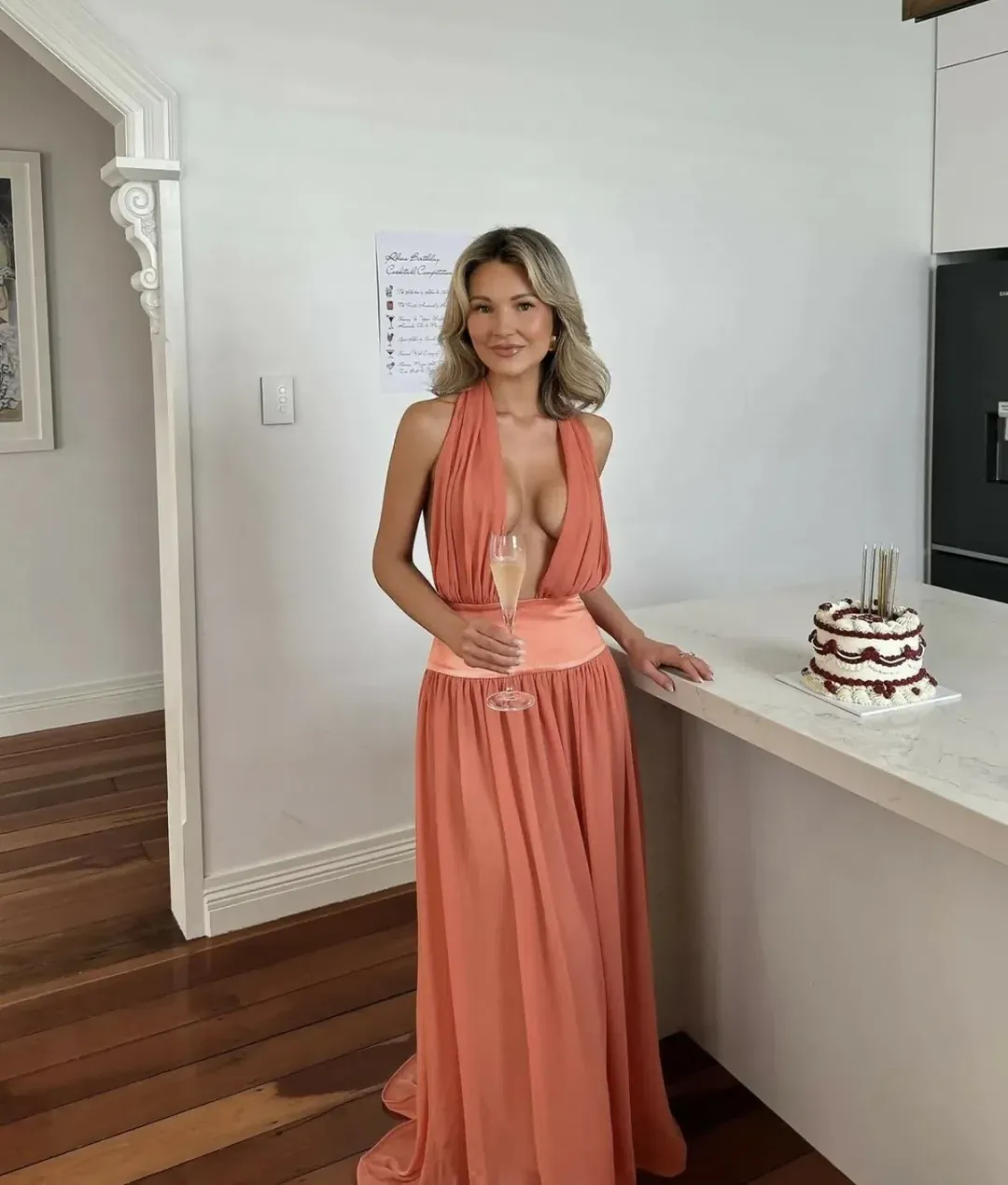 Arcina Ori Serena Maxi Dress in Coral Size Small for rent on The Volte - main image