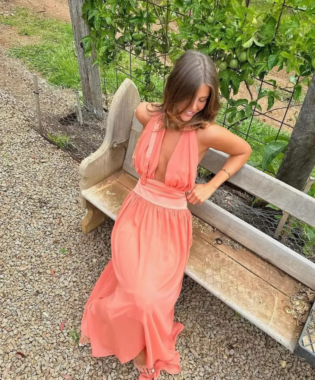 Arcina Ori Serena Maxi Dress in Coral Size Small for rent on The Volte - main image