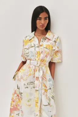 Aje Manon Midi Dress in Jardin Floral Print Size 10 for rent on The Volte - image 2