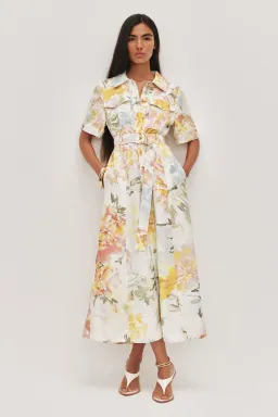 Aje Manon Midi Dress in Jardin Floral Print Size 10 for rent on The Volte - image 1