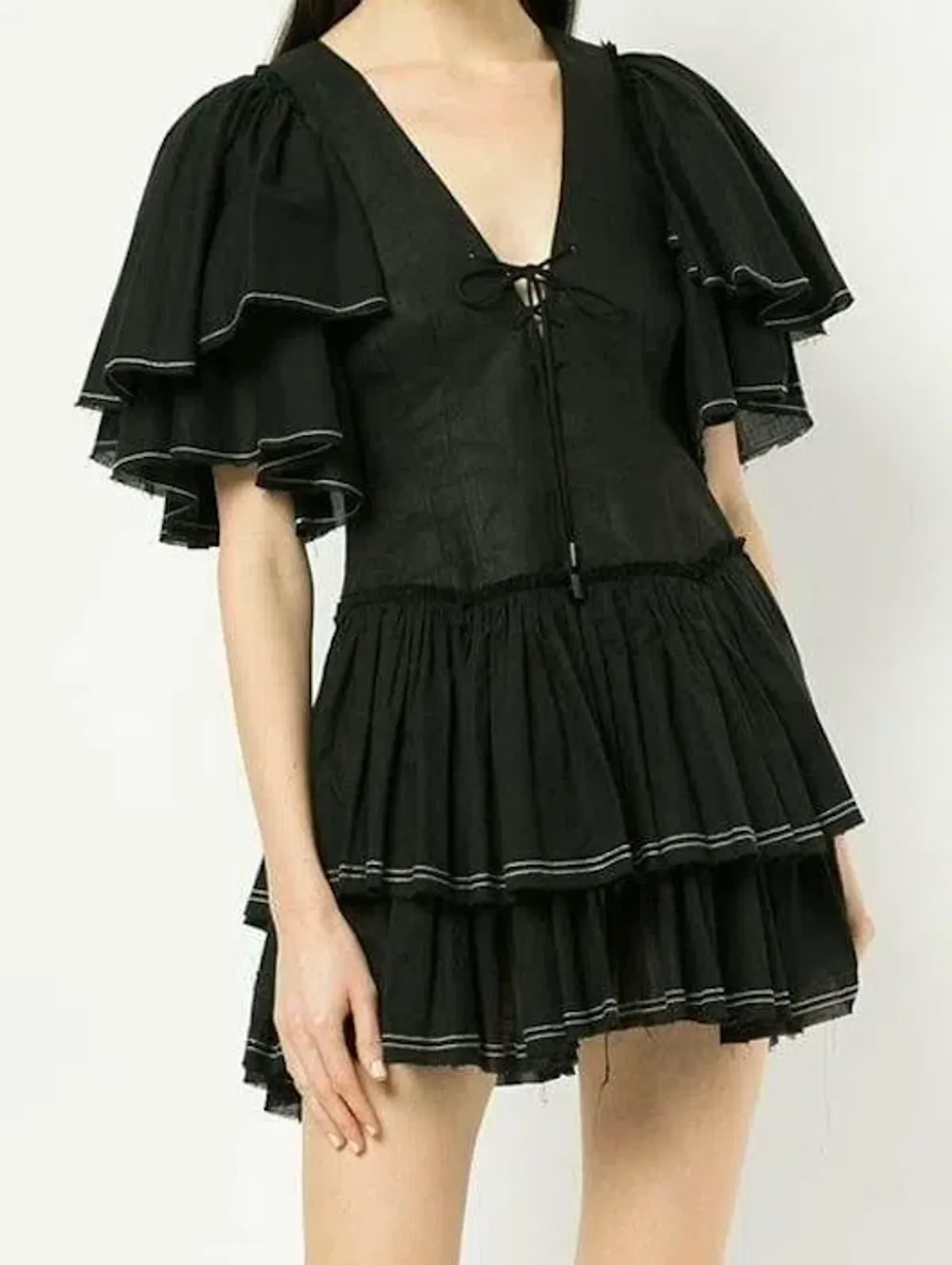 Aje Bennett Mini Dress Black Size 6 for rent on The Volte - main image