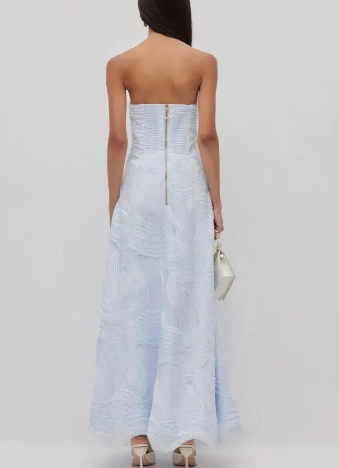 Aje Wave Gown in Pastel Blue Size 8 for rent on The Volte - main image