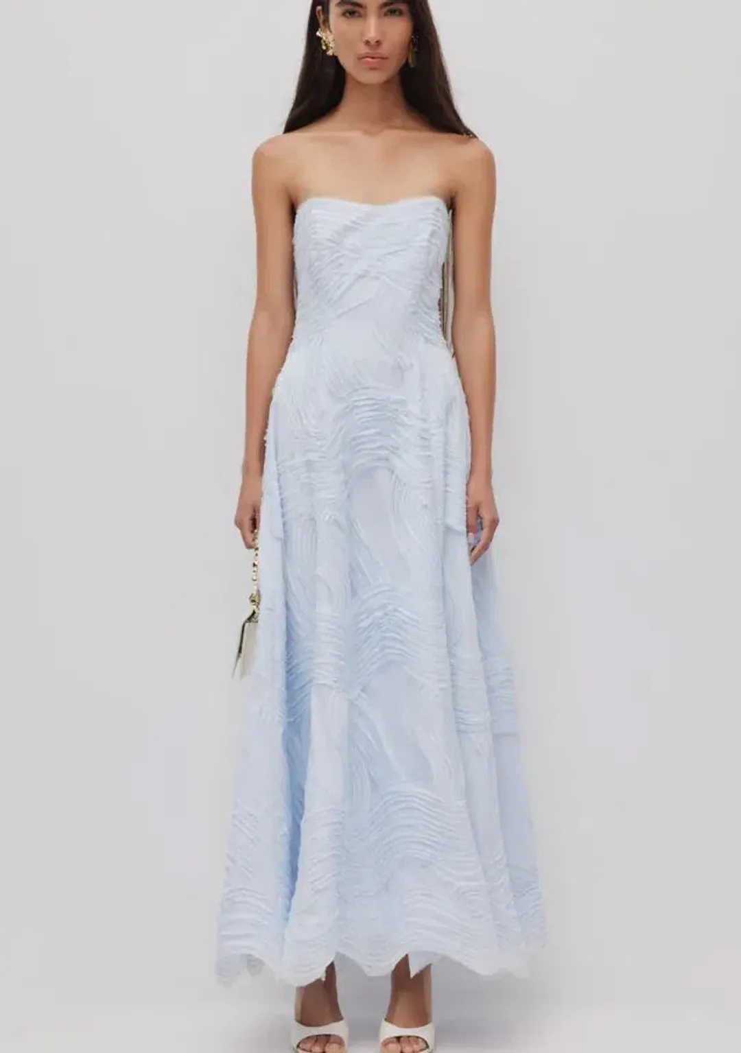 Aje Wave Gown in Pastel Blue Size 6 for rent on The Volte - main image