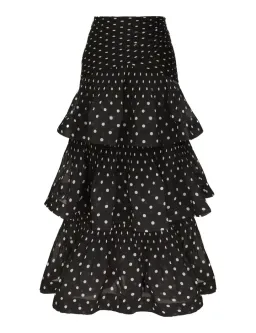 Zimmermann Pleated Draped Bodice Size 1/AU10 and Pleated Tiered Midi Skirt Size 1/AU10 Set in Black Dot for rent on The Volte - image 2