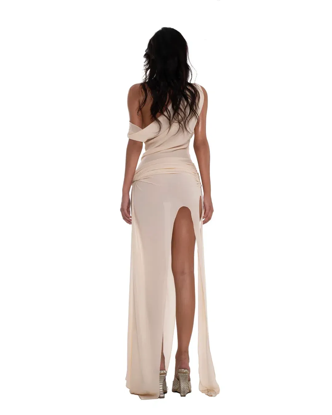 Huelley Rose Natalie Dress Size S in Beige for rent on The Volte - main image