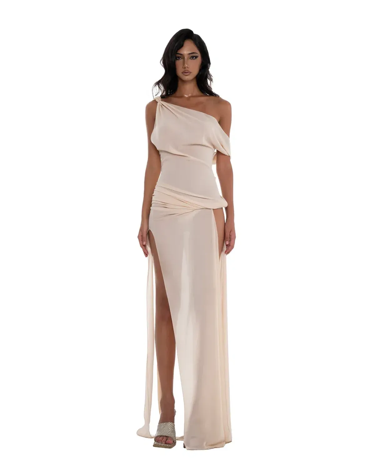 Huelley Rose Natalie Dress Size S in Beige for rent on The Volte - main image