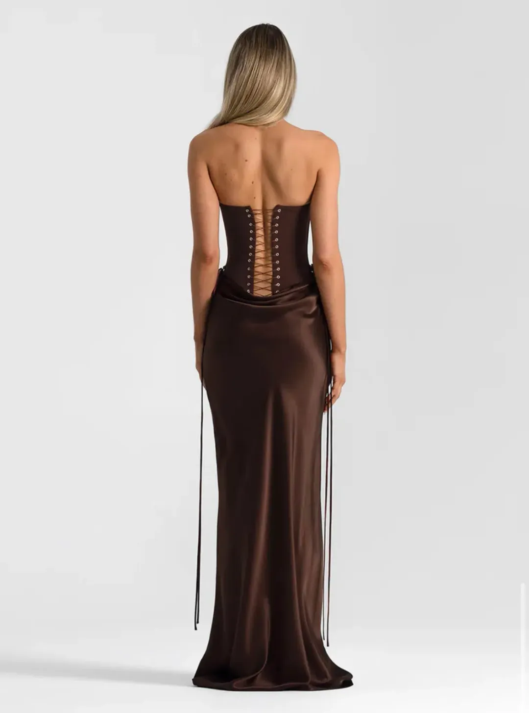 Natalie Rolt Verity Bustier + Evelyn Maxi in Espresso Size0/AU 6 for rent on The Volte - main image