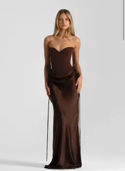 Natalie Rolt Verity Bustier + Evelyn Maxi in Espresso Size0/AU 6 for rent on The Volte - image 4