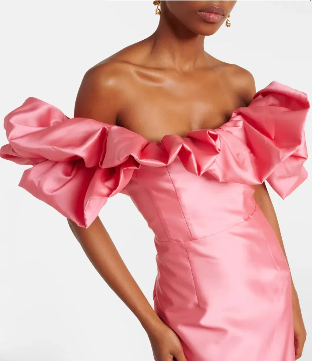 Alemais Suzi Off Shoulder Ruffled Midi Gown Exclusive Size 16 AU for rent on The Volte - main image