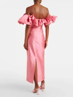 Alemais Suzi Off Shoulder Ruffled Midi Gown Exclusive Size 16 AU for rent on The Volte - image 2