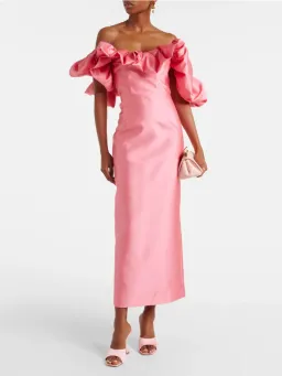 Alemais Suzi Off Shoulder Ruffled Midi Gown Exclusive Size 16 AU for rent on The Volte - image 1