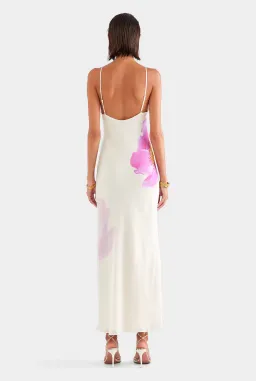 Venroy Layered Silk Slip Maxi, Cream/Fuschia, Size S for rent on The Volte - image 3