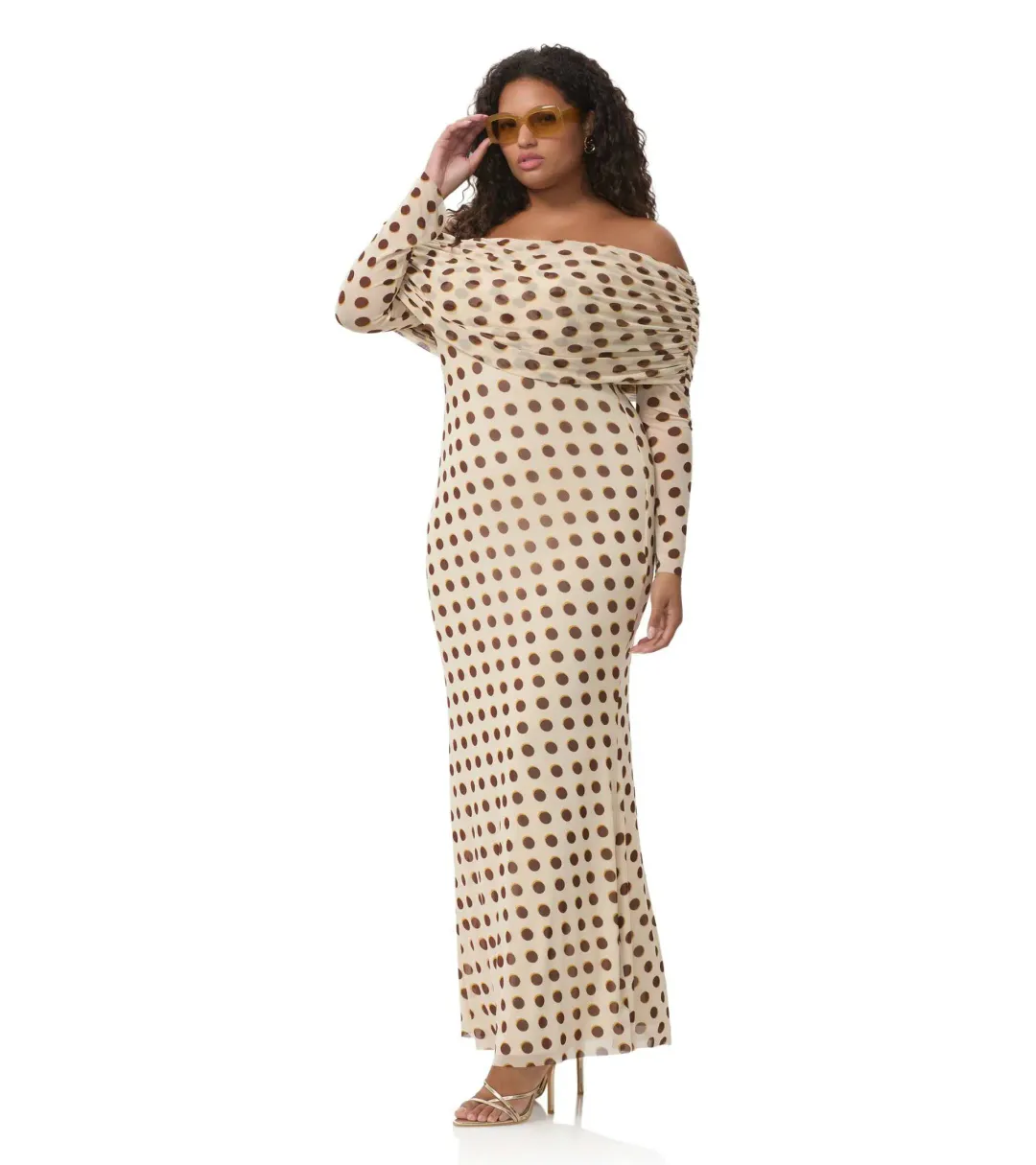 AFRM Thelma Off Shoulder Mesh Maxi Dress - Size XL / AU 14 for rent on The Volte - main image