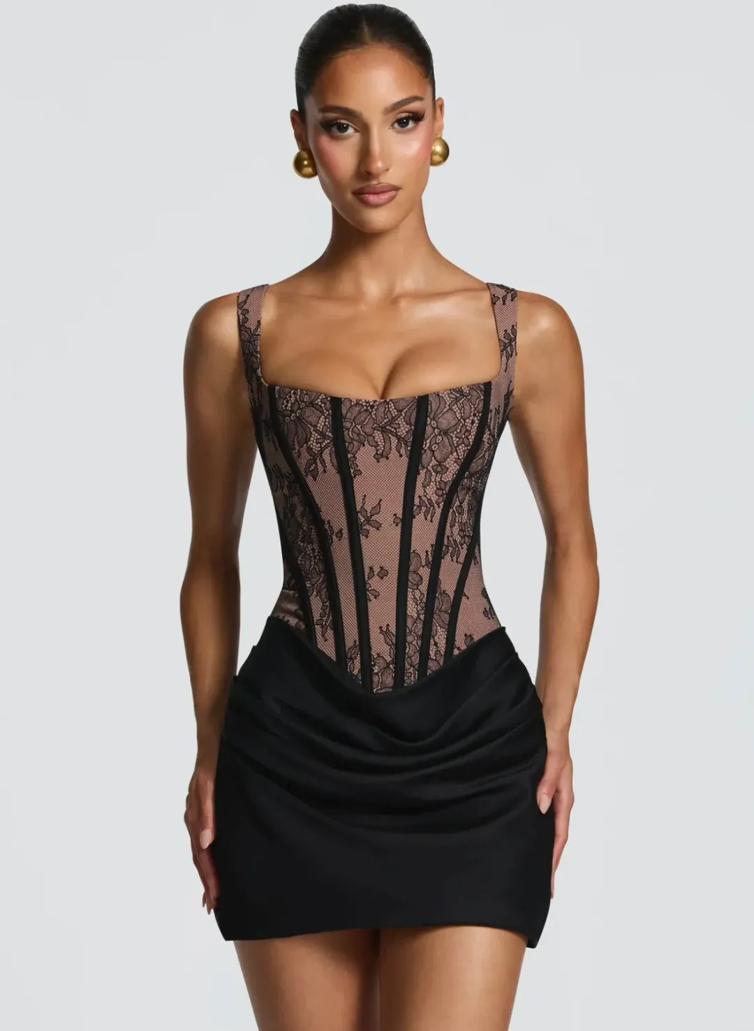 Babyboo Cornelia Mini Dress - black lace 8 for rent on The Volte - main image