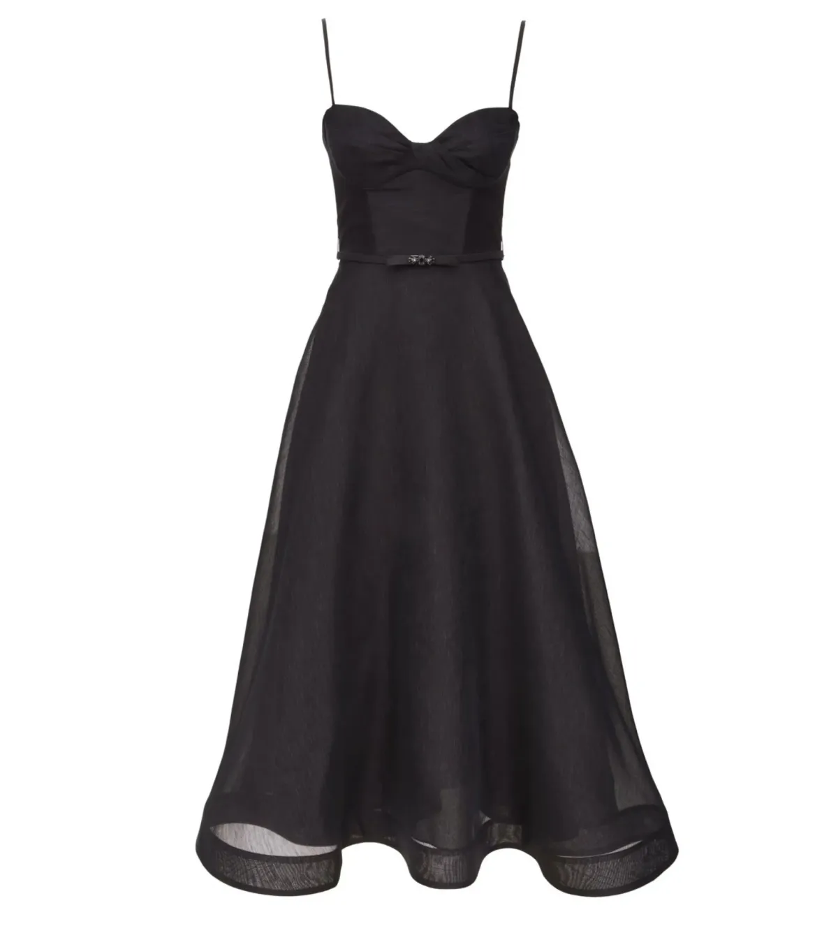 Zimmermann Luna Structured Midi Dress Black Size 2 AU 12 for rent on The Volte - main image