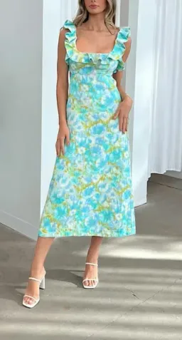 Zimmermann High Tide Frill Midi Dress size 0 / 8 for rent on The Volte - image 1