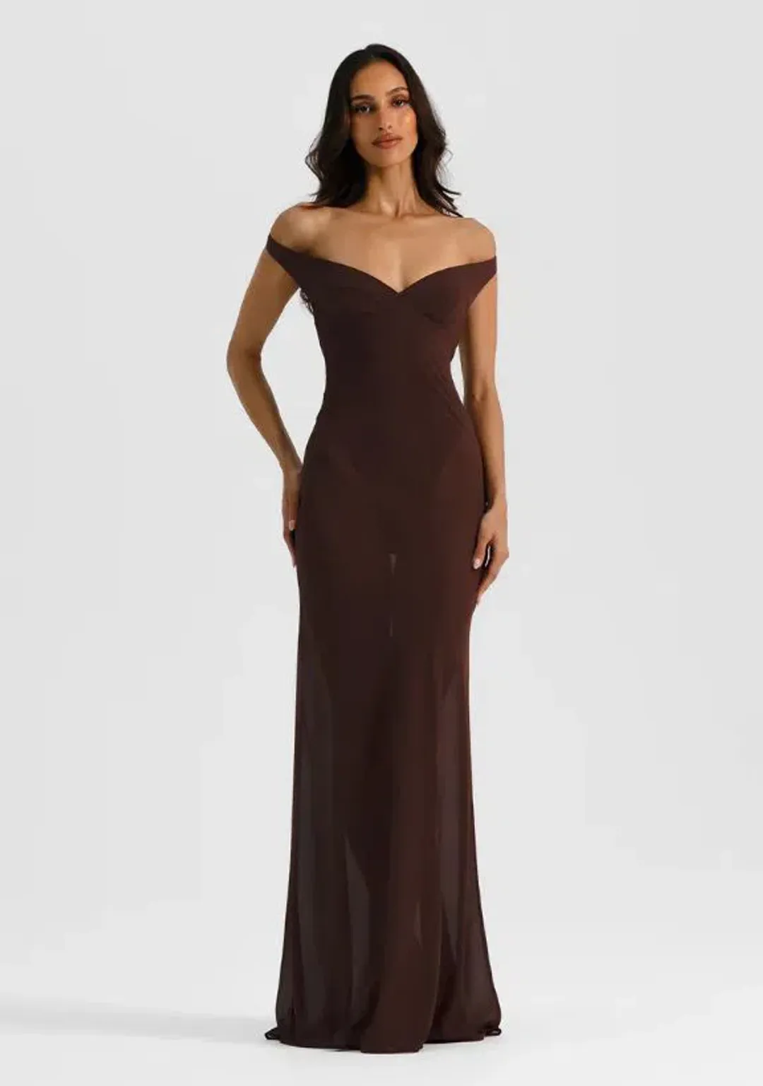 Natalie Rolt Brielle Dress in Espresso Size 6 for rent on The Volte - main image