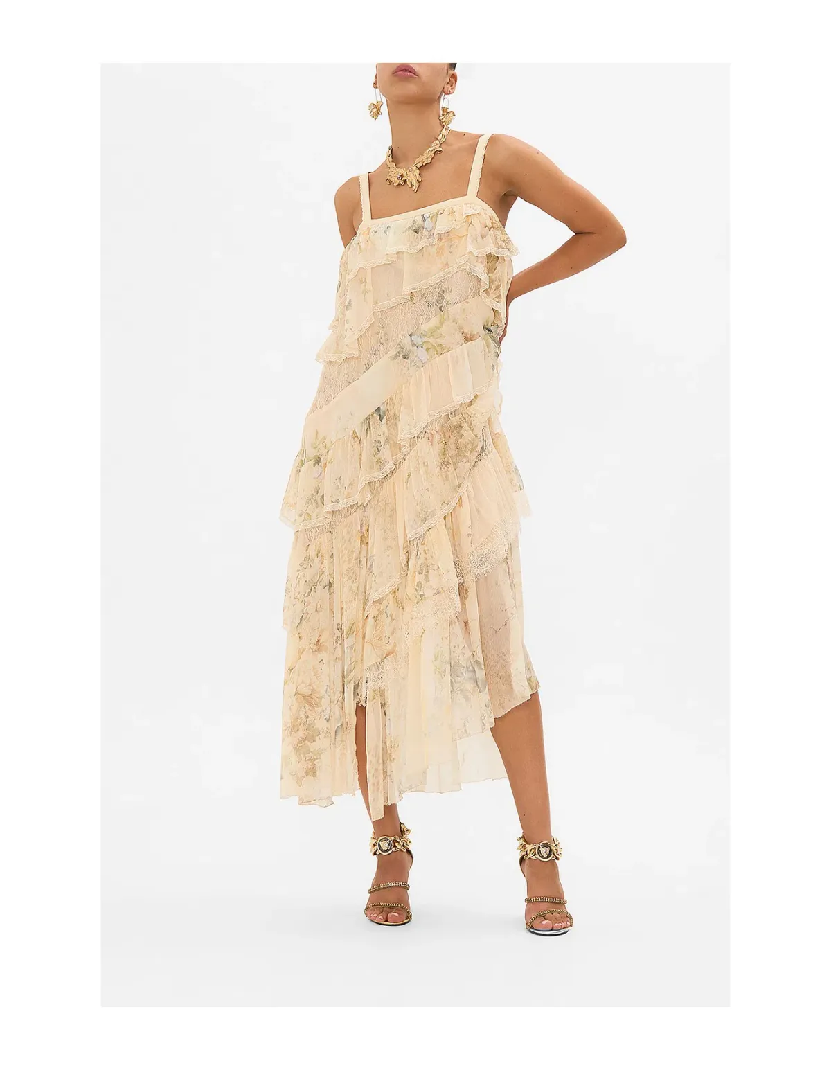 Camilla Asymmetric Spliced Maxi Dress for rent on The Volte - main image