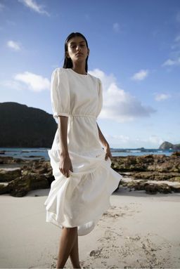 Sir The Label Lorena Tiered Midi Dress White Size AU 6 for rent on The Volte - image 4