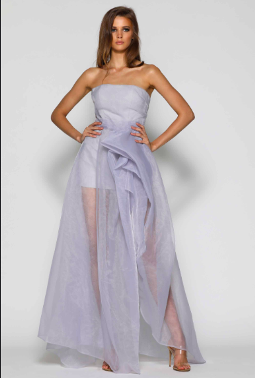 Elle Zeitoune Hazel Dove Dress Grey Size 6 for rent on The Volte - main image