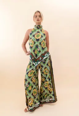 Alemais Liana Silk Top and Palazzo Pant Set Size 8 for rent on The Volte - image 1