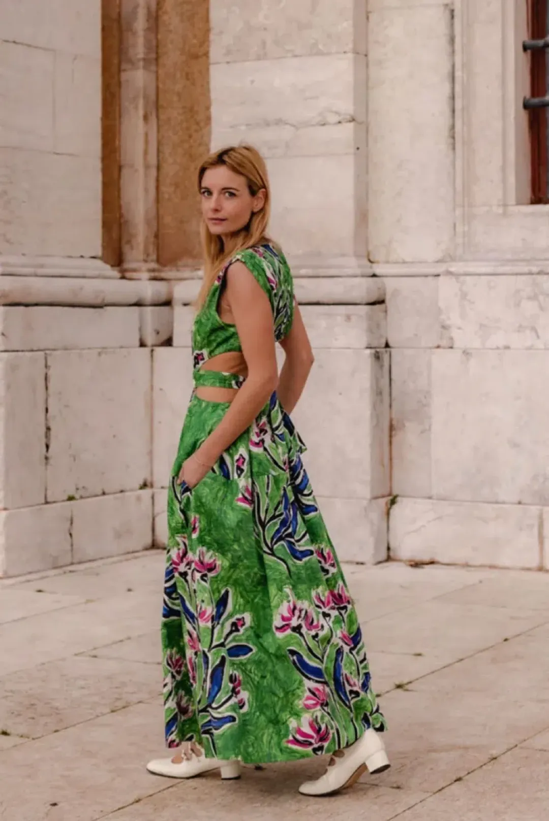 Aje Zorina Tie Midi Dress size 16 for rent on The Volte - main image