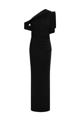 Rachel Gilbert Rowana One Shoulder Floor Length Gown Black Size AU 6 for rent on The Volte - image 4