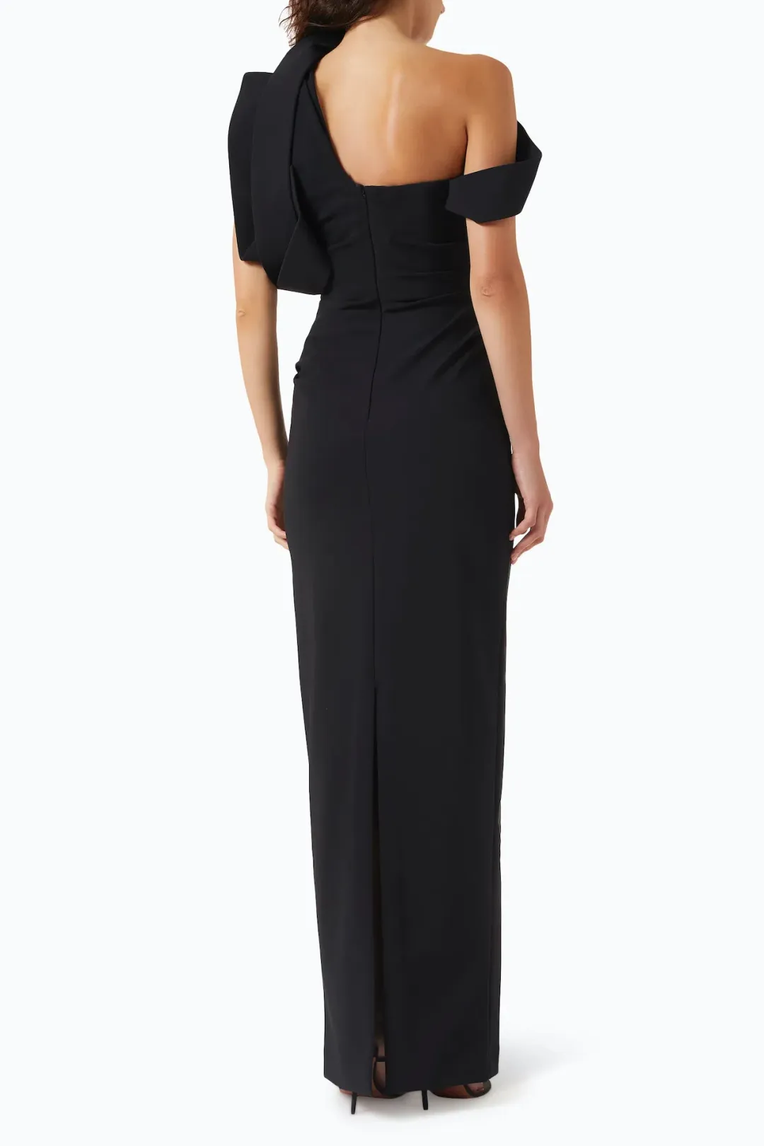 Rachel Gilbert Rowana One Shoulder Floor Length Gown Black Size AU 6 for rent on The Volte - main image